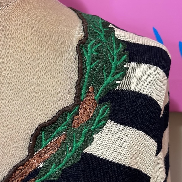 Moschino Cheap Chic Sailor Black White Red Dress Laurel Leaves - Picture 4 of 11